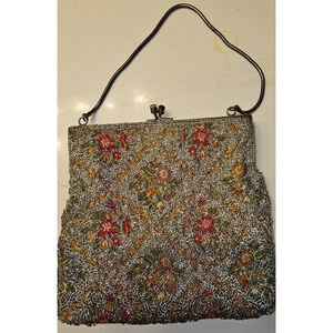 Hand Made in Hong Kong Vintage Beaded Bag - EUC - Embroidery and Silk Lining
